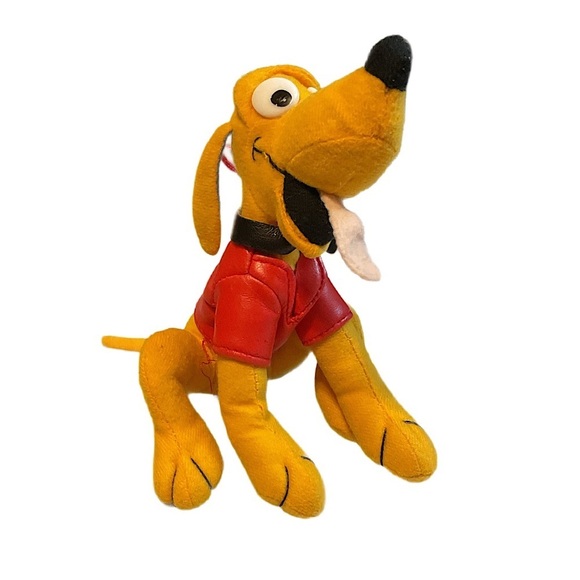Vintage Disney Pluto Black Collar Red Jacket Plush Stuffed Animal 6” - Picture 1 of 10